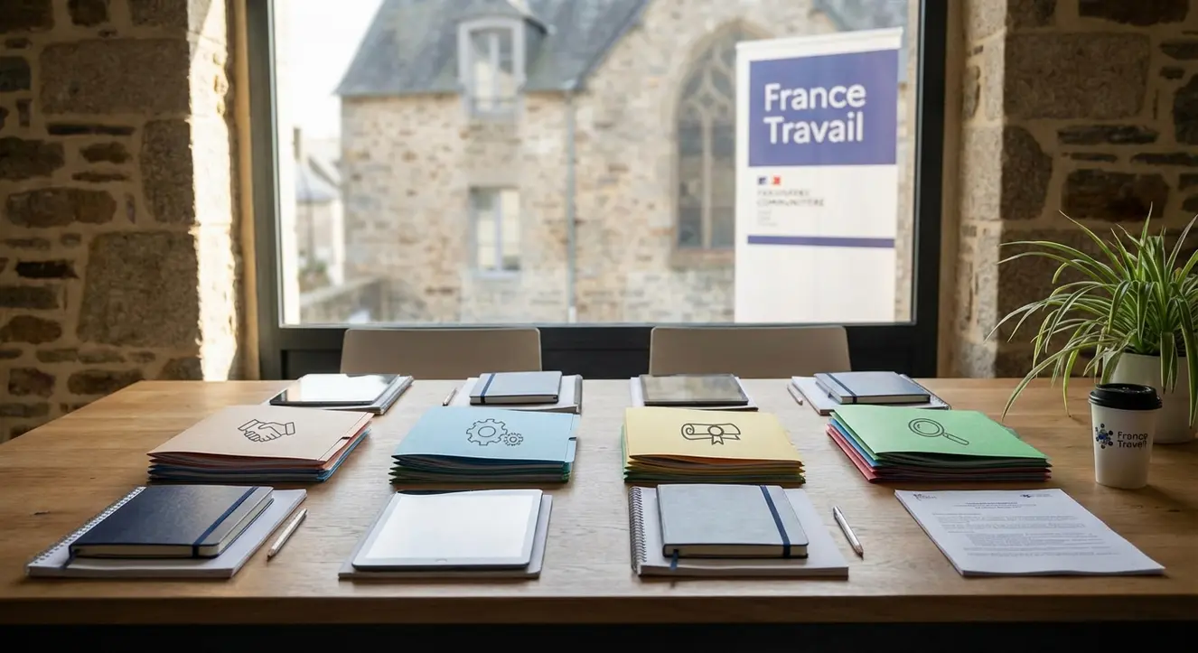 Table comparant les différentes options d’accompagnement à l’emploi avec éléments graphiques sobres et professionnels