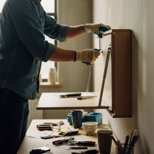 bureau mural rabattable