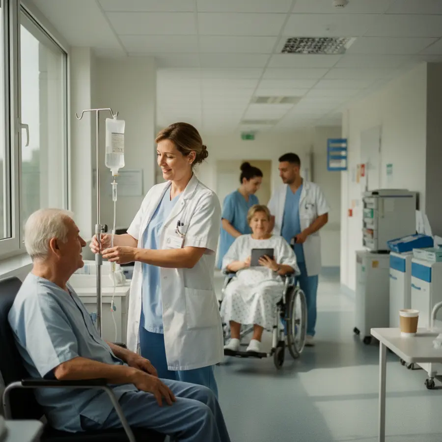 Métiers en tension 2026 : infirmiers et patients dans un hôpital