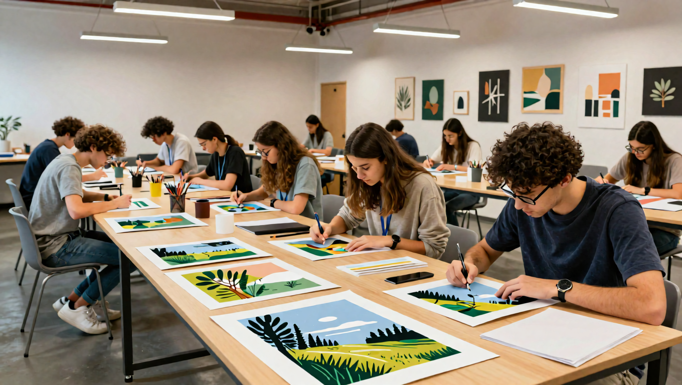 Atelier de projets dans une école de design bretonne