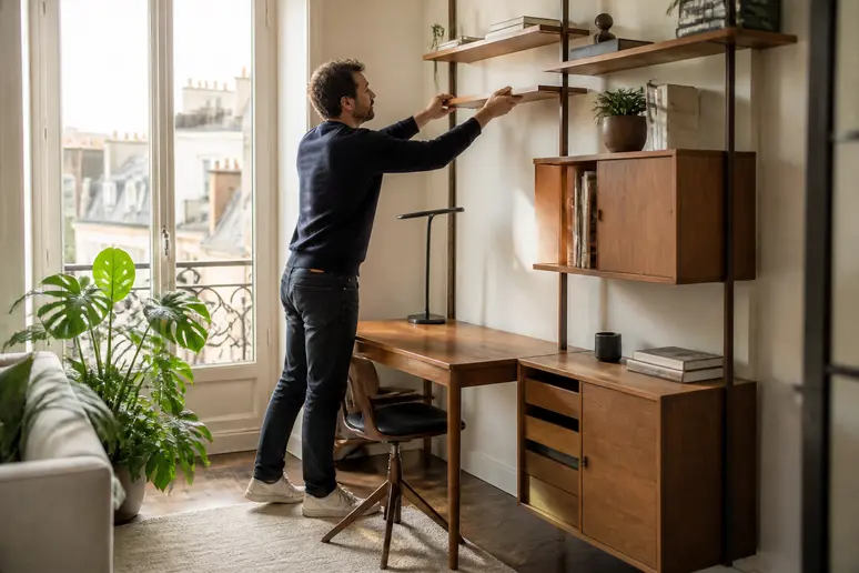 bureau pliable et modulable petit espace