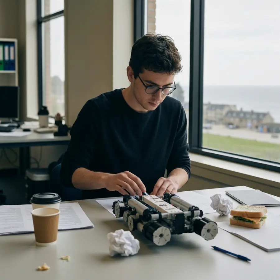 ENSTA Bretagne : Tout savoir sur cette grande école d'ingénieurs - Photo ENSTA Bretagne : étudiants en ingénierie travaillant sur robot sous-marin au campus côtier