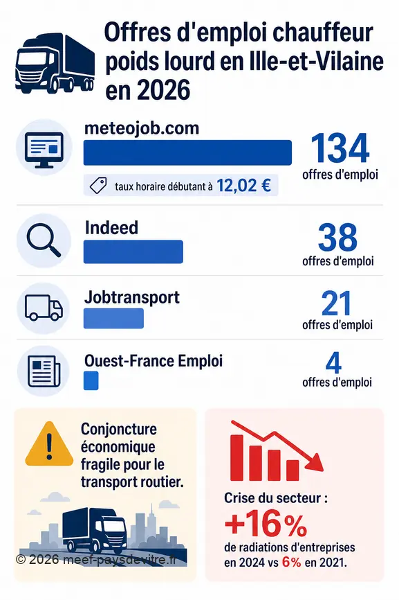 Synthèse des offres d'emploi chauffeur poids lourd en Ille-et-Vilaine et contexte du secteur du transport.