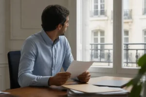 Un professionnel réfléchit à ce que faire car je viens de recevoir ma lettre de licenciement.