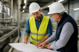 Un salarie en reconversion professionnelle en alternance apres 30 ans dans un atelier de production.