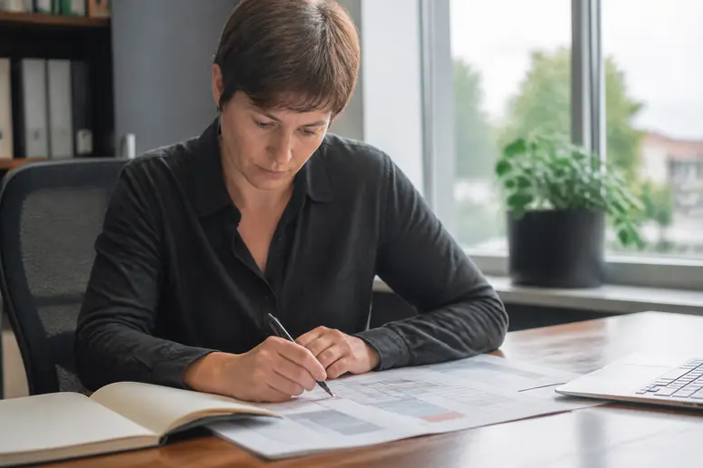 Salarié consultant son planning de travail pour calculer sa durée de temps de travail