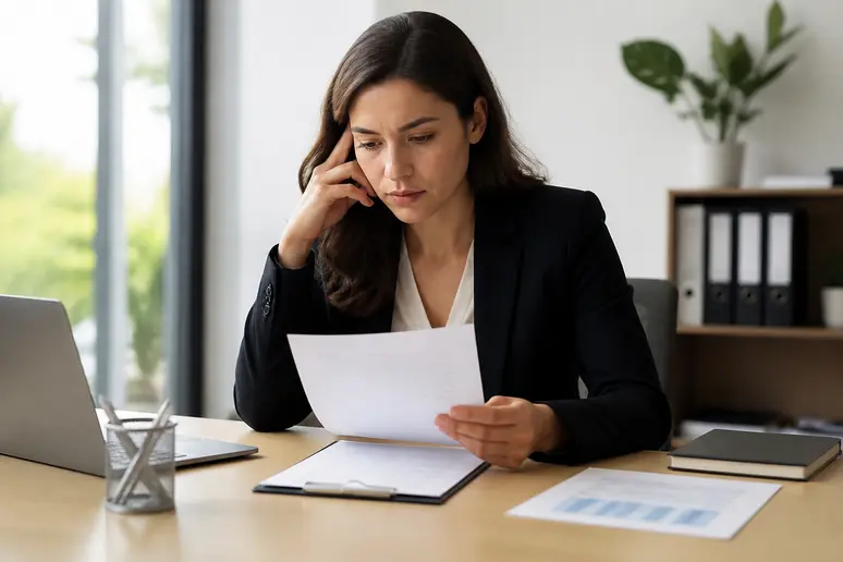 Salarié rédigeant son mémoire de recours argumenté pour sa reconversion en CDI.