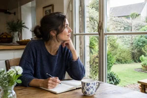 Un salarié prépare son projet avec le congé sabbatique conditions dans un intérieur lumineux