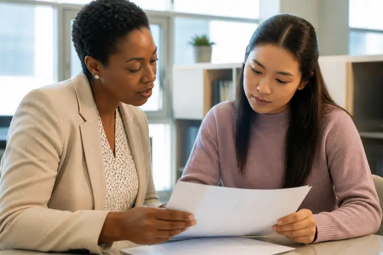 Entretien d'accompagnement pédagogique pour sécuriser son parcours en formation sociale.